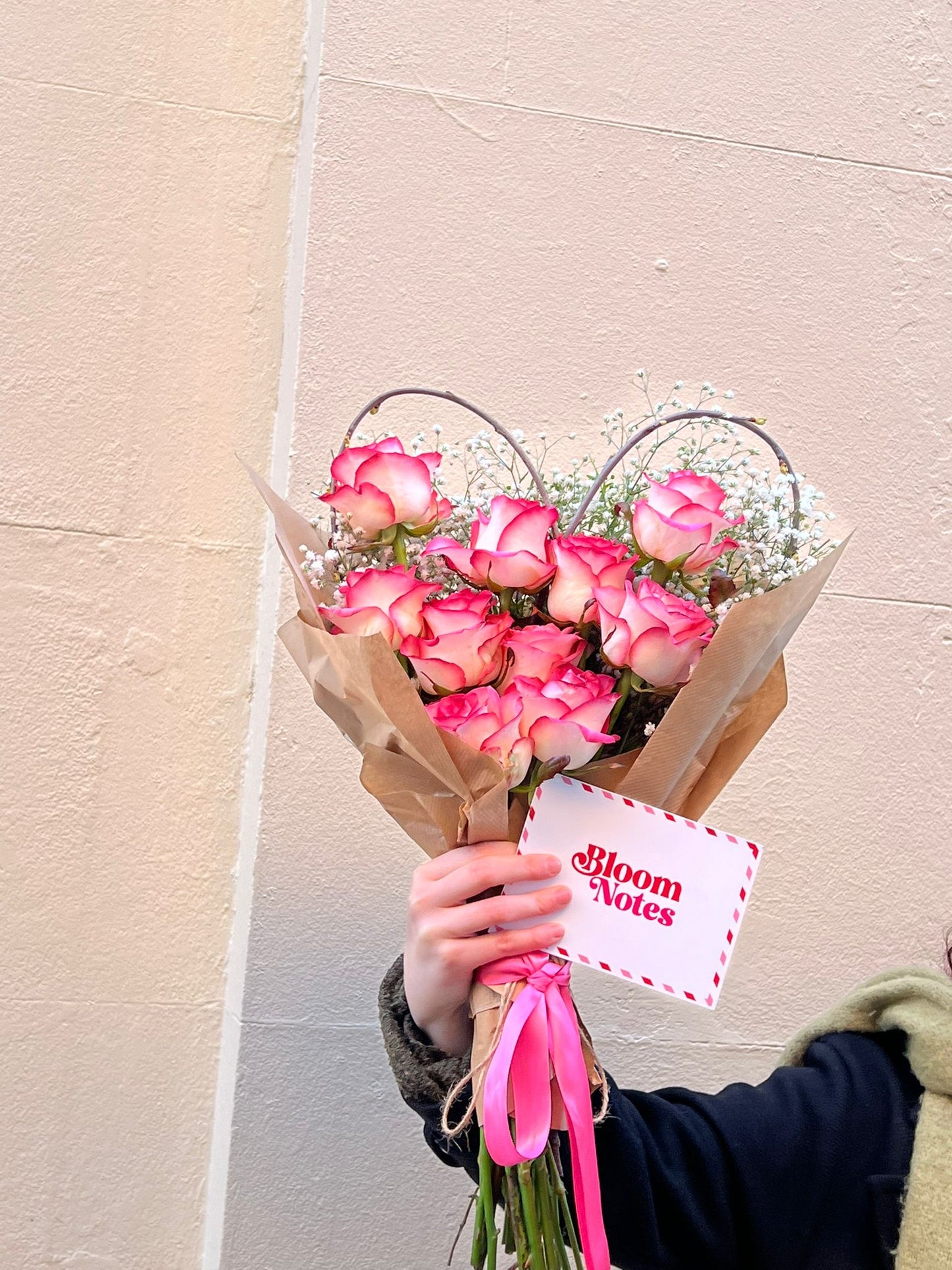 Pink Roses Heart Bouquet